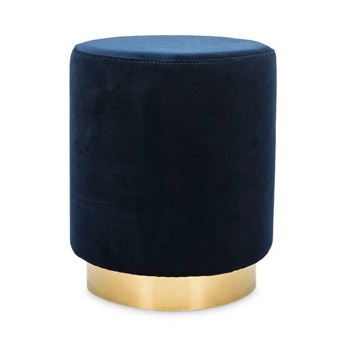 Safavieh SAFAVIEH Elsworth Velvet Ottoman with Brass Base 1