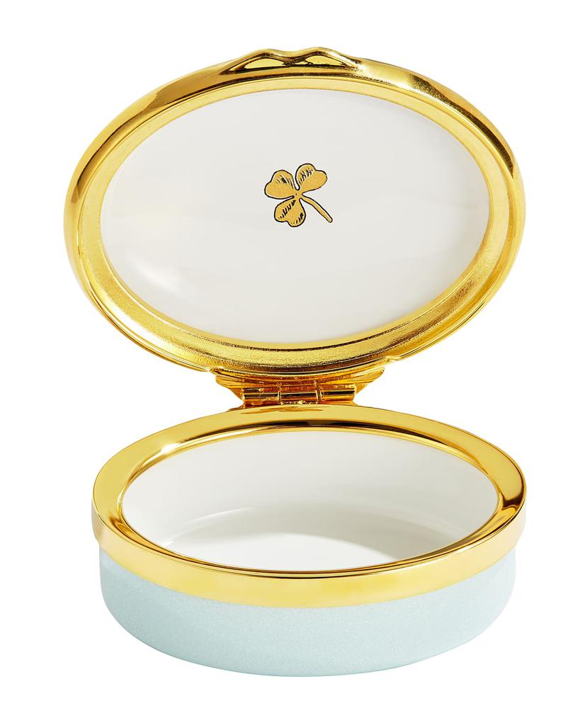 Halcyon Days Four Leaf Clover Enamel Box