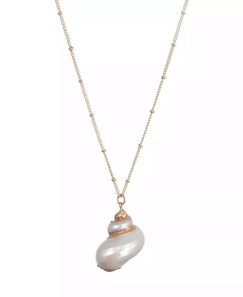 ADORNIA Gold Golden Shell Pendant Necklace