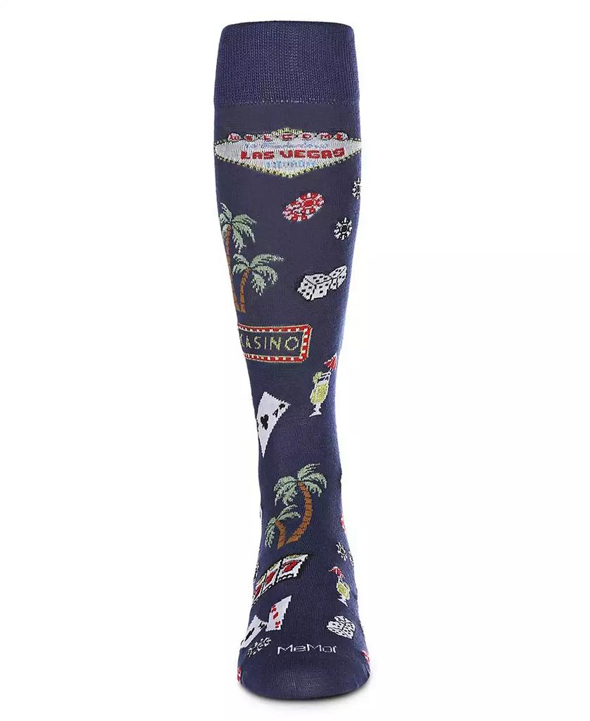 Memoi Men's Viva Las Vegas Rayon from Bamboo Novelty Crew Socks