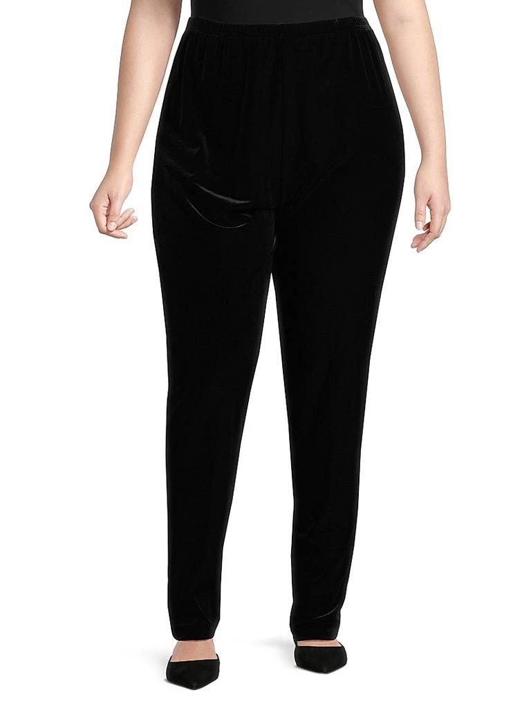 Caroline Rose Stretch Velvet Leggings 3