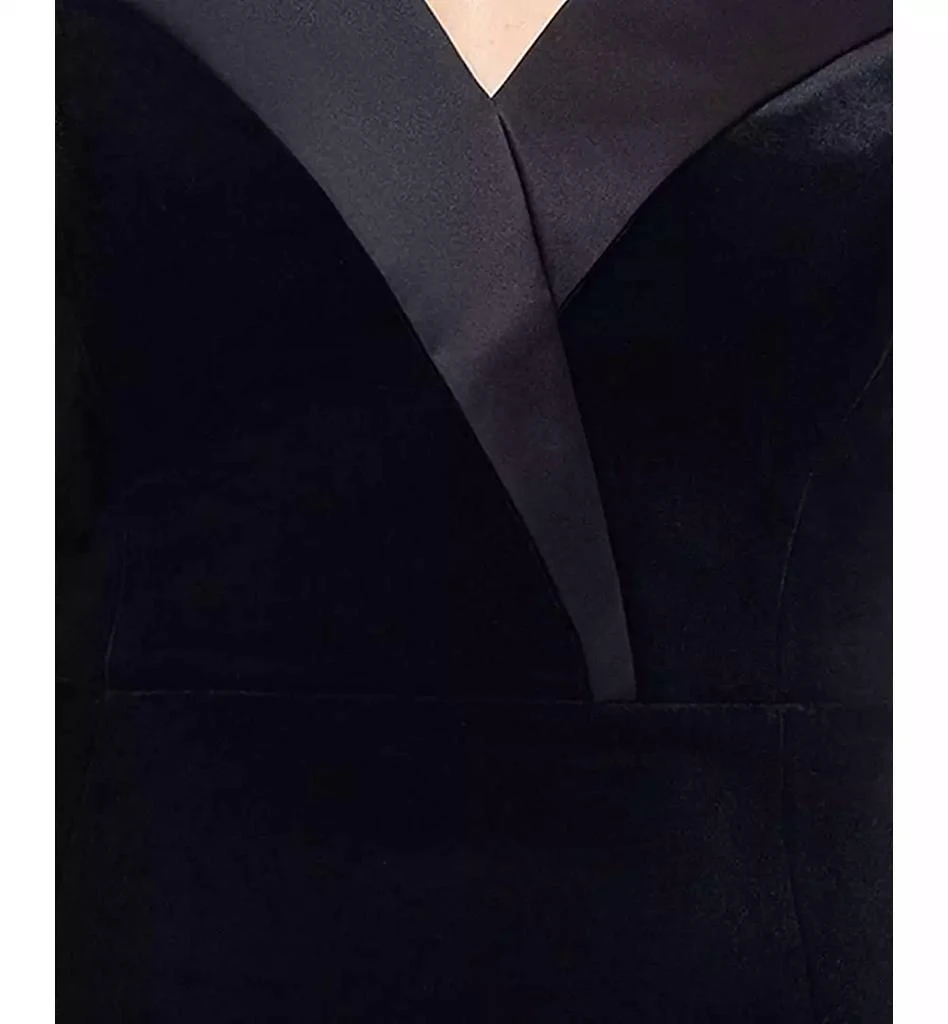 Betsy & Adam Plus Size Strapless Front-Slit Velvet Gown 5
