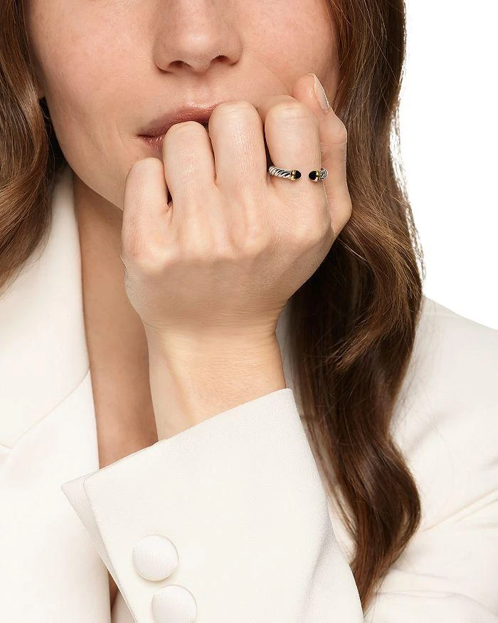 David Yurman Petite Cable Open Ring in Sterling Silver with 14K Yellow Gold, 3.4mm 2