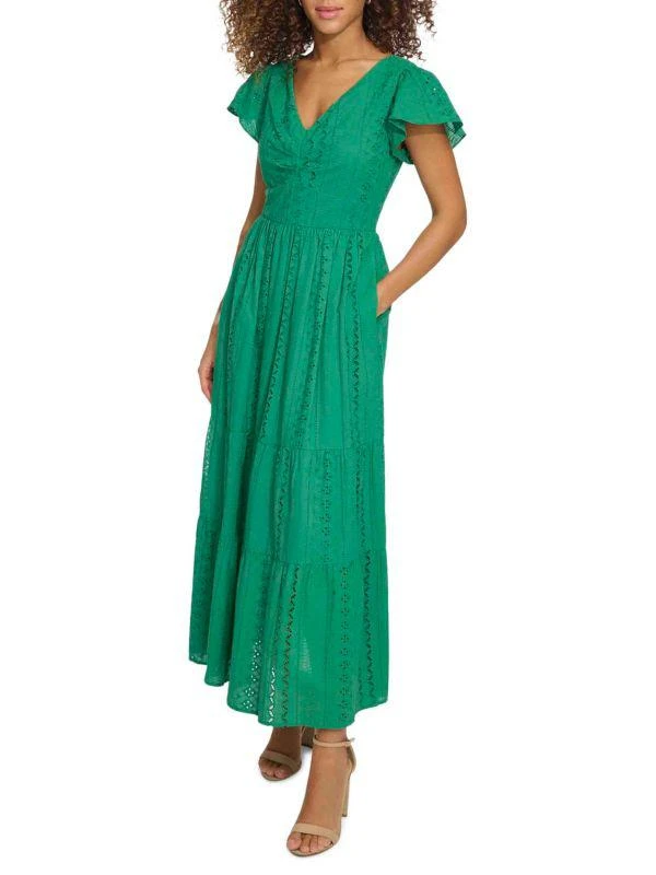 Kensie Eyelet Embroidery Maxi Dress 3