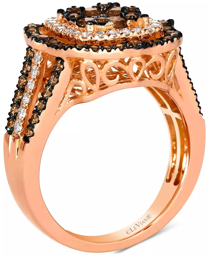 Le Vian Chocolate Diamond & Nude Diamond Halo Cluster Ring (1-1/2 ct. t.w.) in 14k Rose Gold (Also Available in 14K White Gold or Yellow Gold) 5