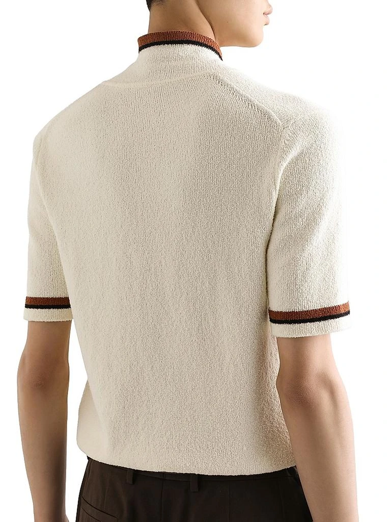 Dolce
Gabbana Cotton-Blend Knit Zip-Front Polo Shirt 4