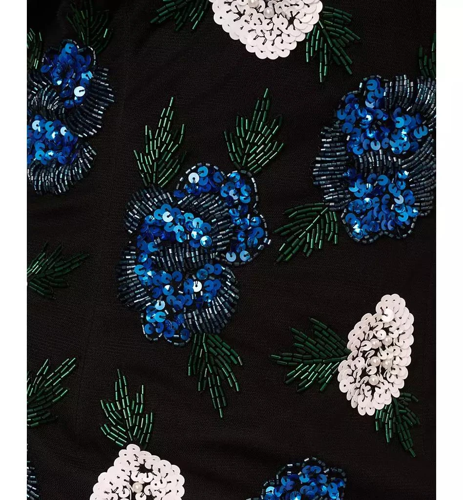 papell boutique evening beaded dress Hand Beaded Short Sleeve Floral Godet Gown In French Blue main image 0