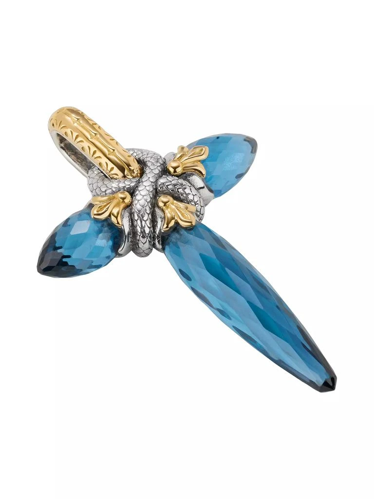 Konstantino Anthos Blue Spinel Cross Pendant 5