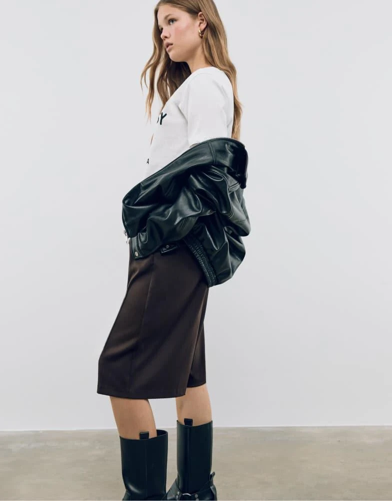 Stradivarius Leather Shorts Stradivarius Stradivarius Smart