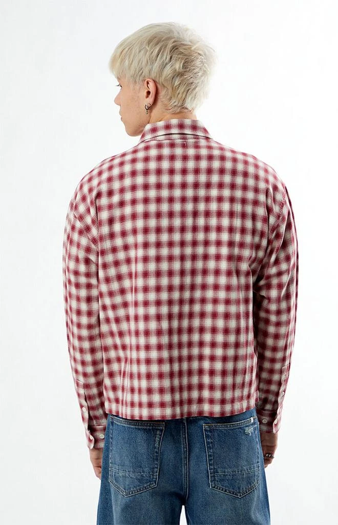 PacSun Red Plaid Long Sleeve Button Down Shirt 3