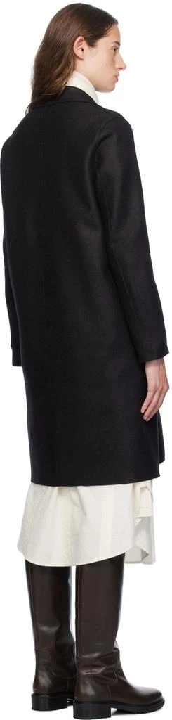 Harris Wharf London Black Pressed Wool Overcoat 3