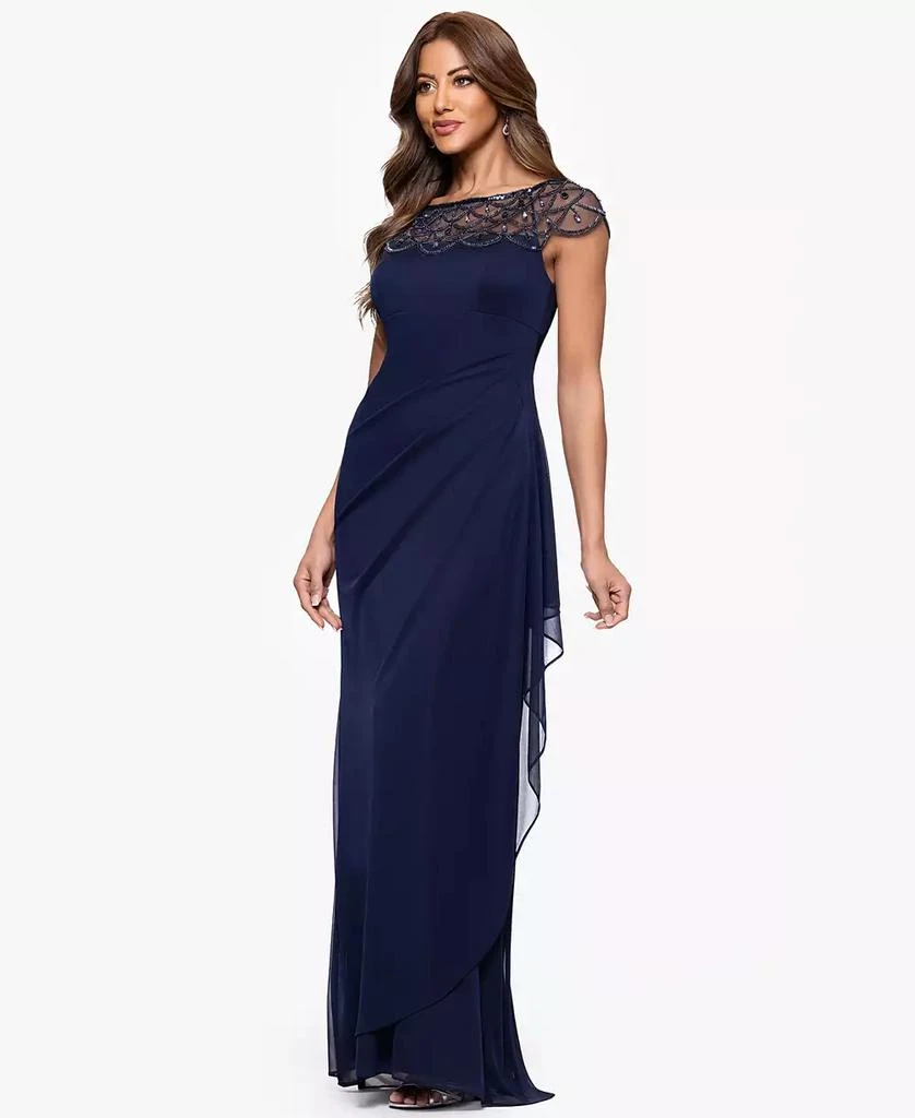 XSCAPE Women's Boat-Neck Long Sheath Dress 2