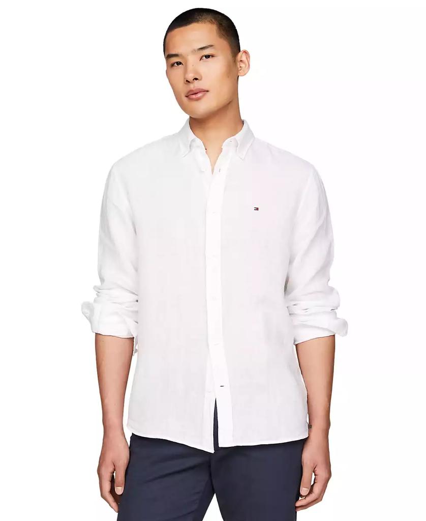 Tommy Hilfiger Men's Pigment-Dyed Linen Button-Down Long Sleeve Shirt