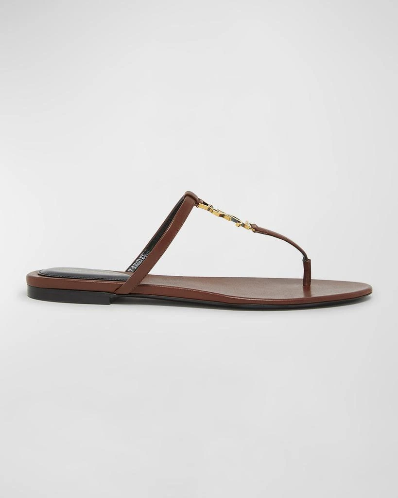 Yves Saint Laurent Cassandra Leather YSL Thong Sandals 1