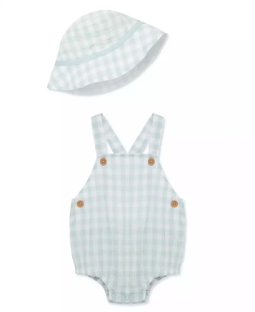 Little Me Baby Boys Check Sunsuit with Hat 1