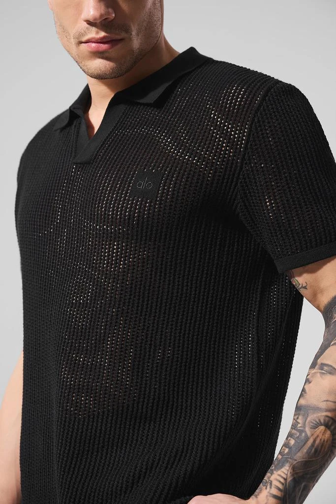 Alo Open-Knit Polo - Black 3