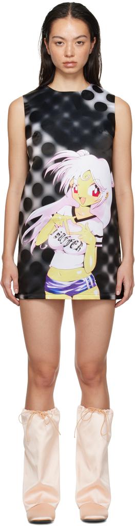 Ashley Williams Black Manga Minidress