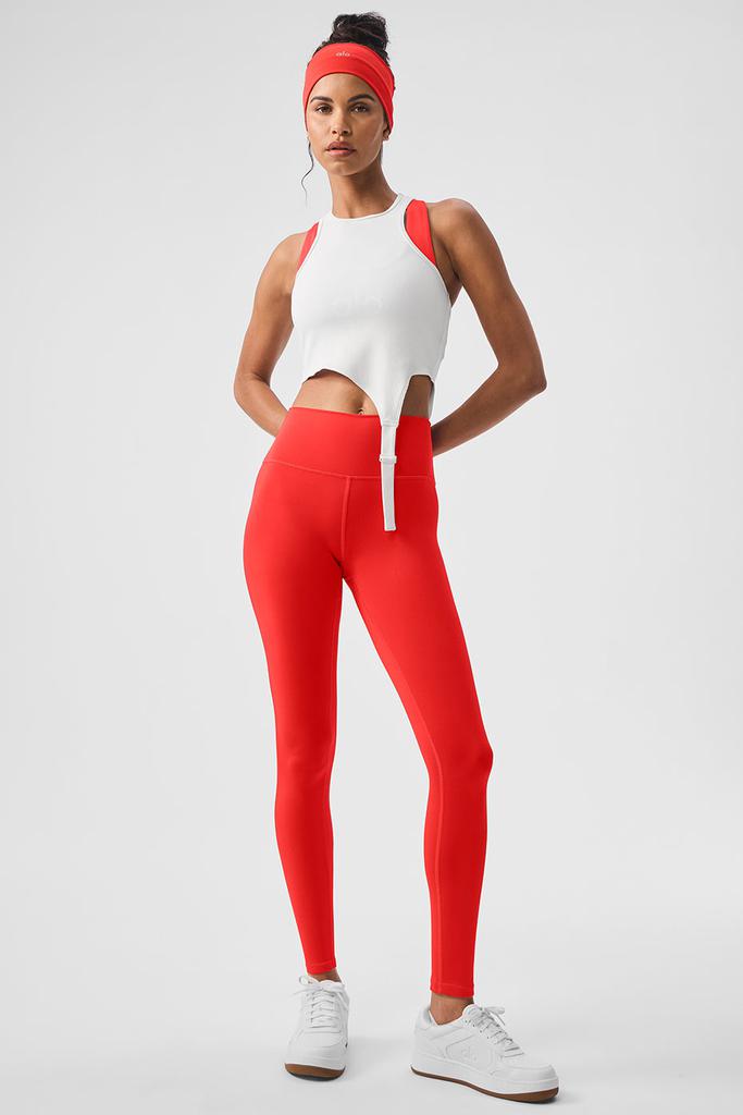 Alo Yoga 7/8 High-Waist Airlift Legging - Red Hot Summer