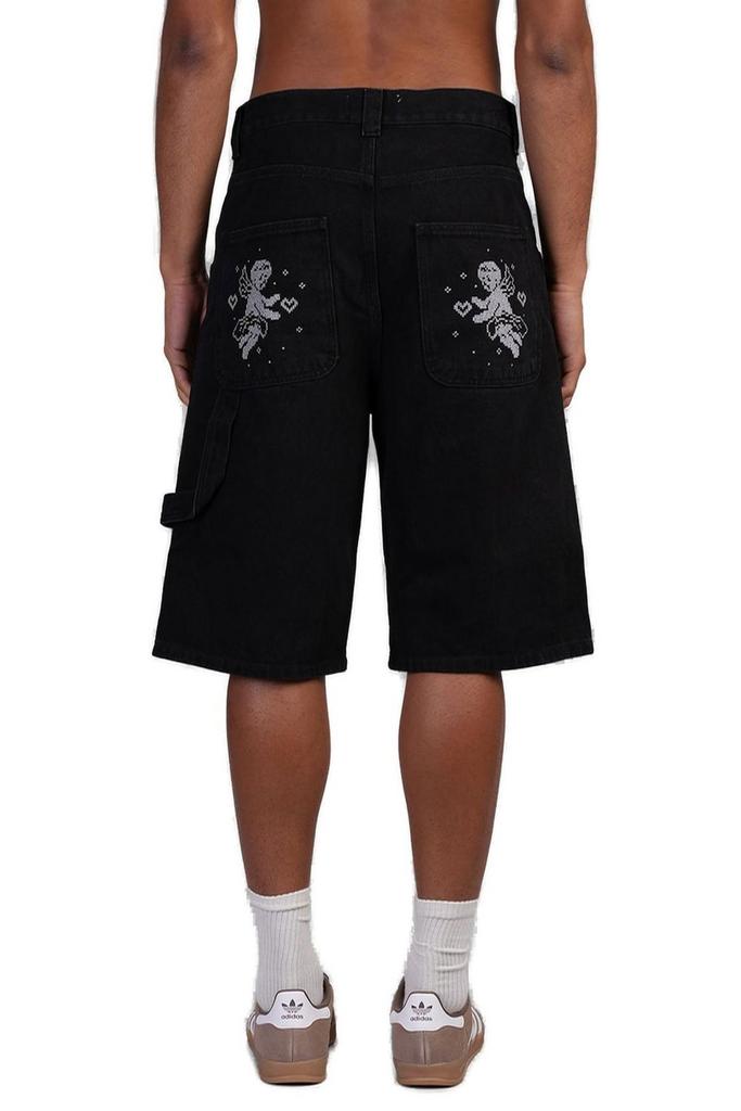 Carne Bollente Carne Bollente Cupid's Cheeks Embroidered Shorts