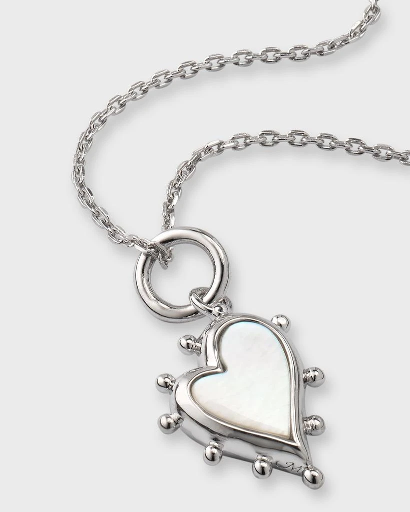 Monica Rich Kosann Sterling Silver Mother of Pearl Heart Pendant Necklace 3