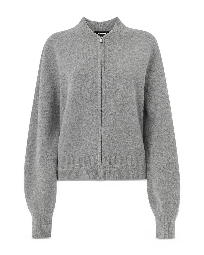 Whistles Wool Knit Bomber Jacket 5