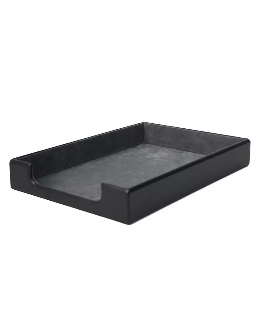 ROYCE New York Suede Lined Desktop Letter Tray Organizer