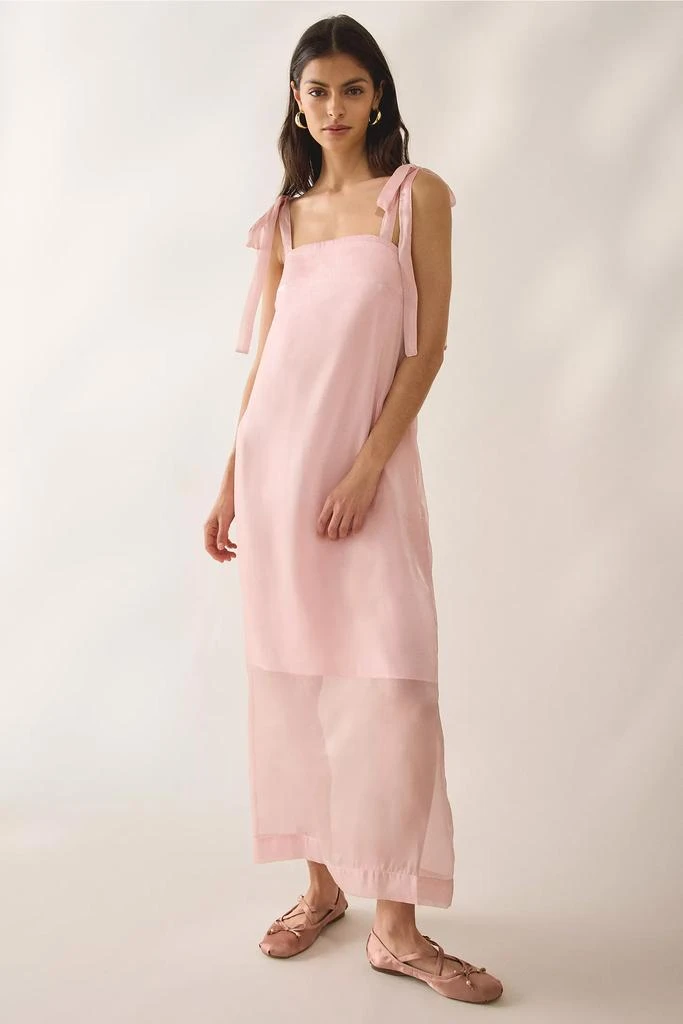 Muse Assembly Muse Assembly Nora Organza Tie-Strap Maxi Dress