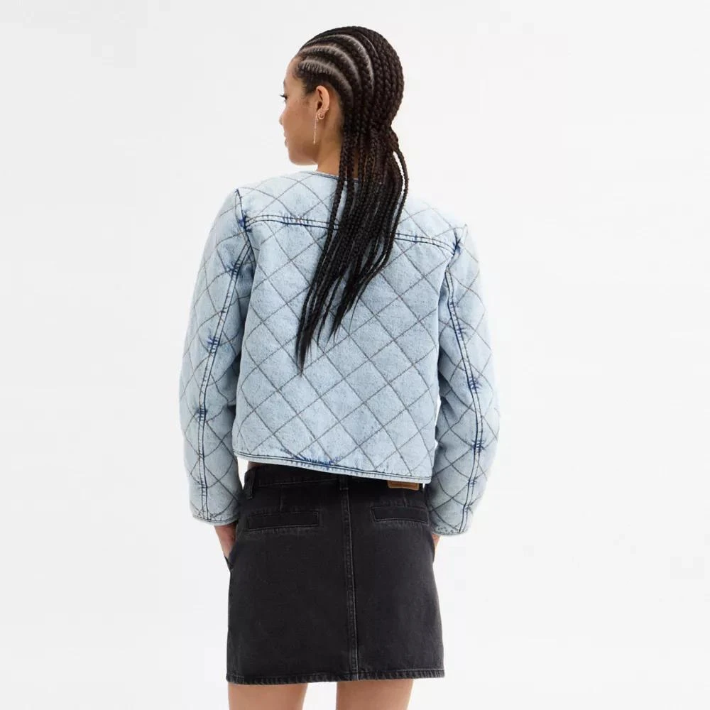 Coach Heritage C Quilted Denim Jacket In Organic Cotton 3