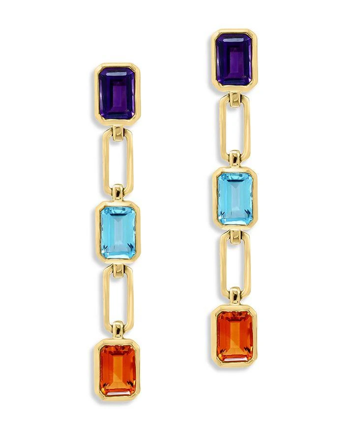 Bloomingdale
s Multi Gemstone Paperclip Link Chain Drop Earrings in 14K Yellow Gold