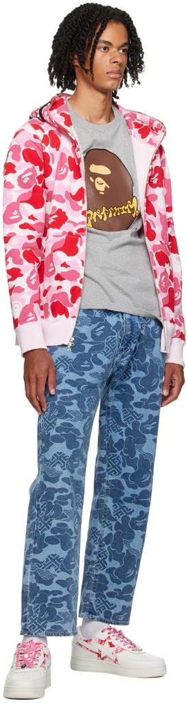 Bape White & Pink STA Icon ABC Camo Sneakers 5