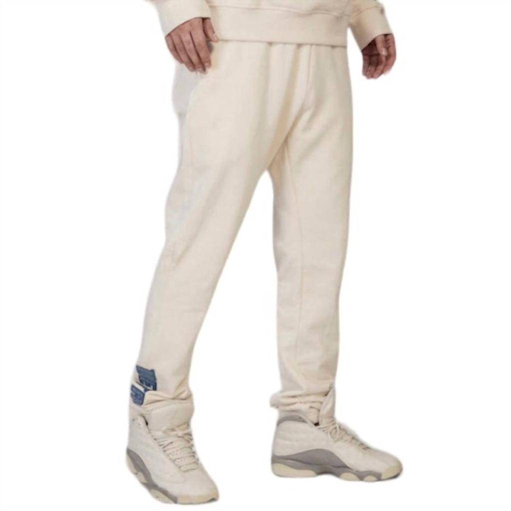 Pro Standard Detroit Pistons Varsity Blues Fleece Sweatpants In Beige