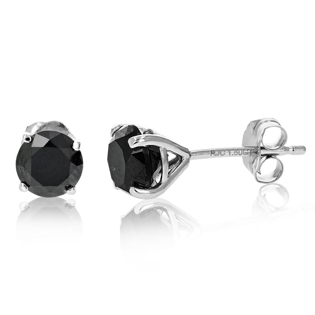 Vir Jewels 1.50 cttw Black Diamond Stud Earrings Martini Set 14K Gold