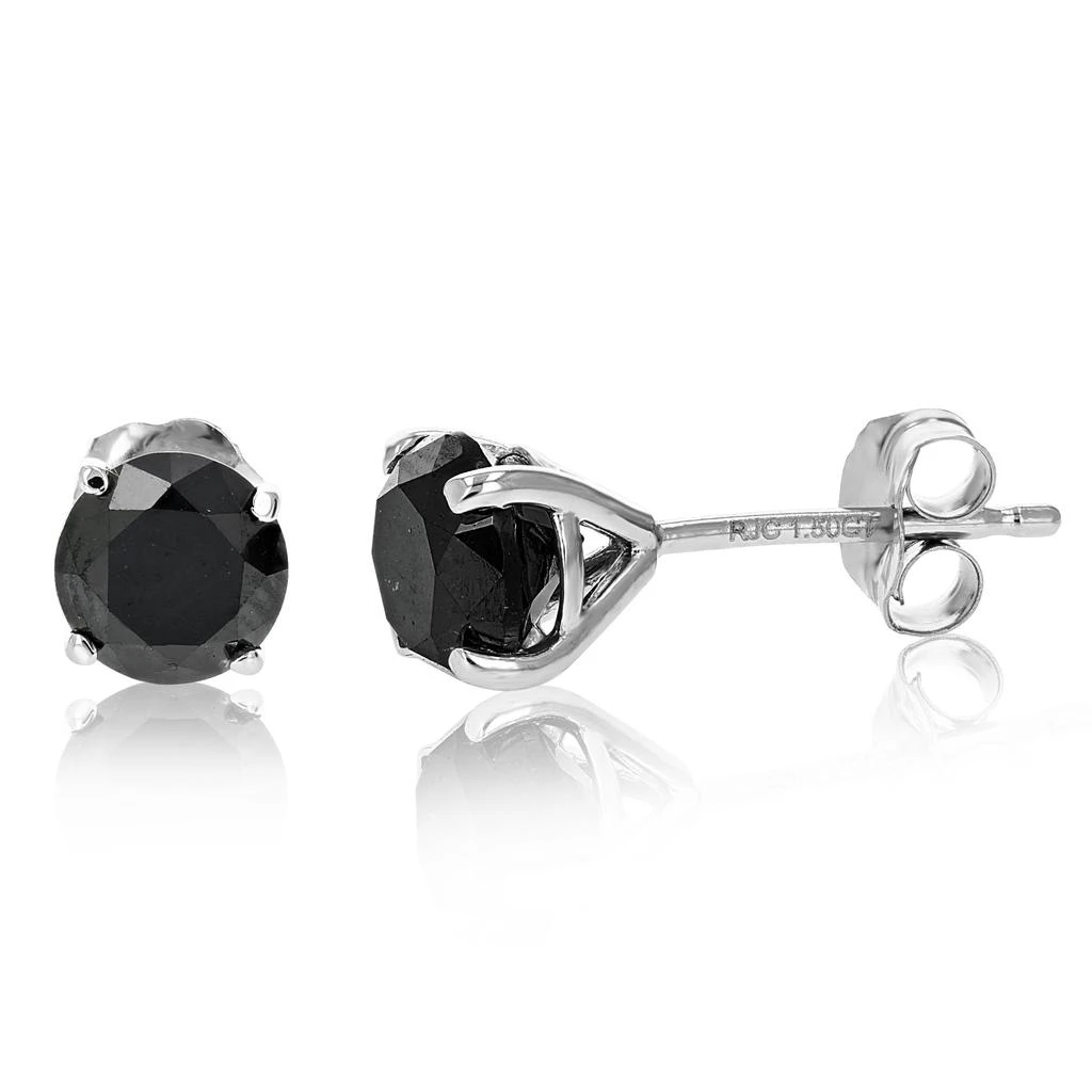 Vir Jewels 1.50 cttw Black Diamond Stud Earrings Martini Set 14K Gold 1