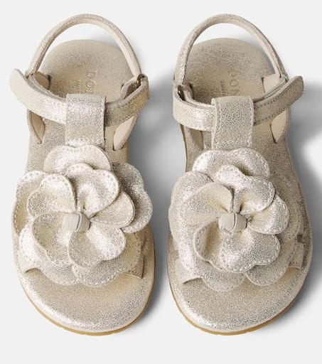 Donsje Iles floral-appliqué metallic leather sandals 4