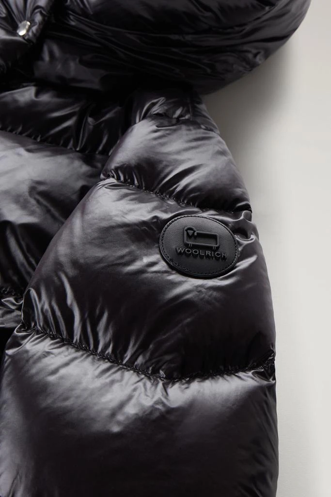 Woolrich Aliquippa Long Down Jacket in Glossy Nylon - Women - Black 7