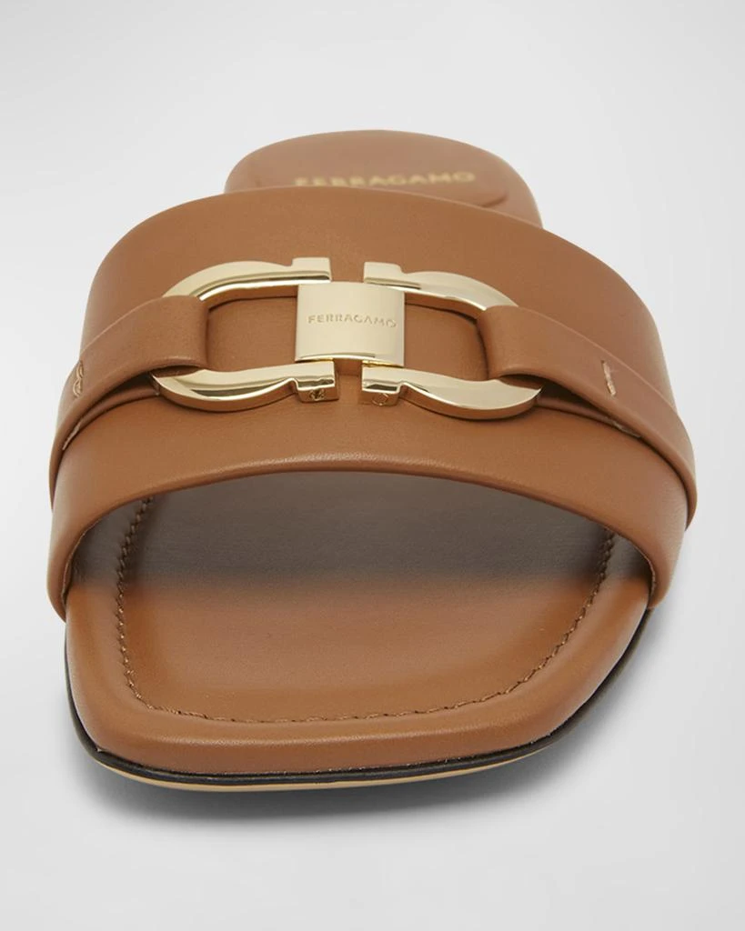 Salvatore Ferragamo Leah Gancini Bit Leather Slide Sandals 5