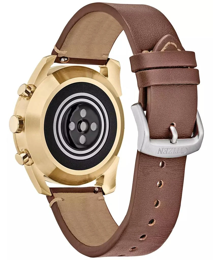 Citizen Men's CZ Smart Hybrid Sport Brown Leather Strap Smart Watch 43mm 3