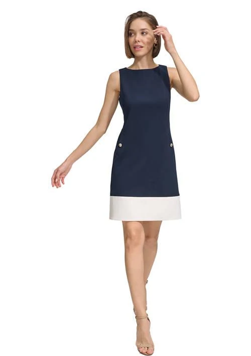 Tommy Hilfiger Hilfiger Women S Color Block A Line Pocket Dress 1