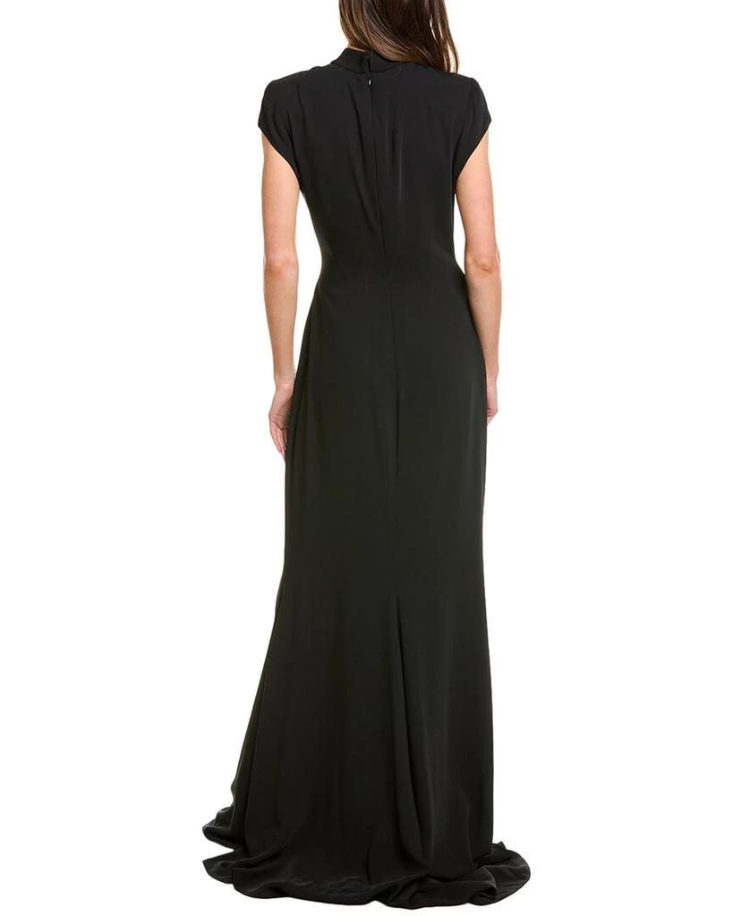 REEM ACRA High-Neck Cap Sleeve Gown 2