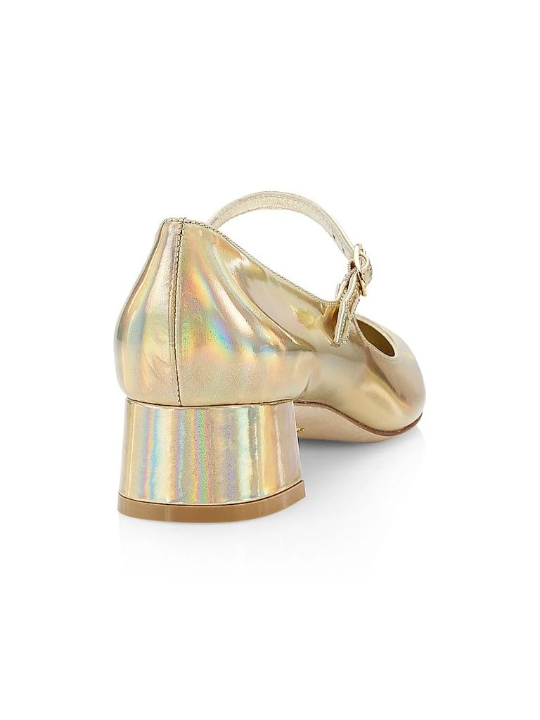 Stuart Weitzman Vivienne 35MM Metallic Leather Mary Jane Pumps 3