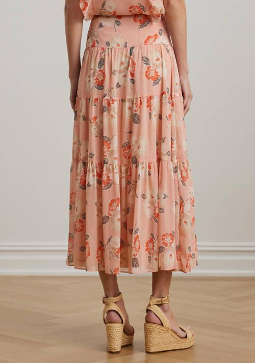 Ralph Lauren Ralph Lauren Floral Crinkle Georgette Tiered Skirt