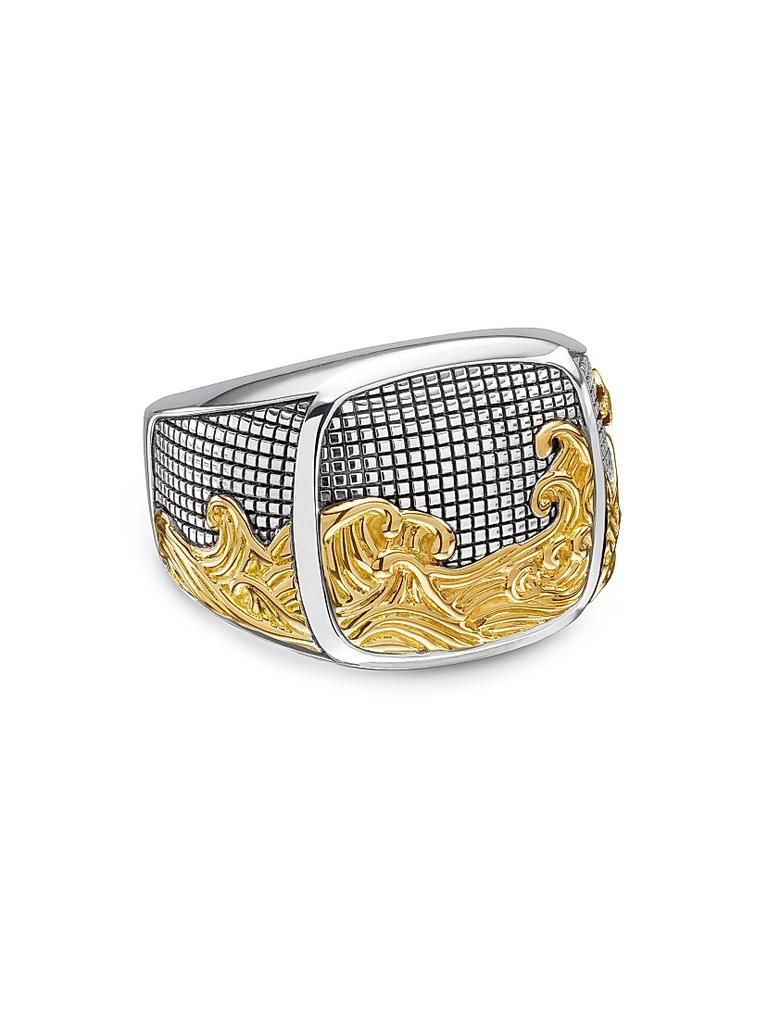 David Yurman Waves Signet Ring in Sterling Silver