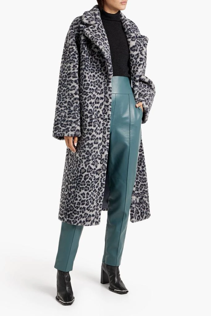 STAND STUDIO Leopard-print faux shearling coat 2