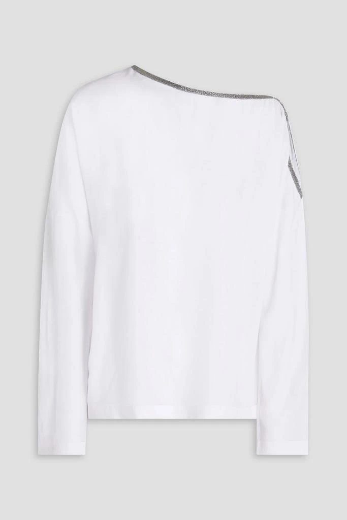 Brunello Cucinelli Embellished silk crepe de chine top 1