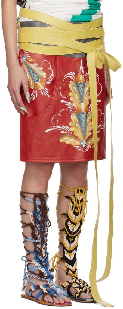 Diana Sträng Red Hand-Painted Leather Apron 2