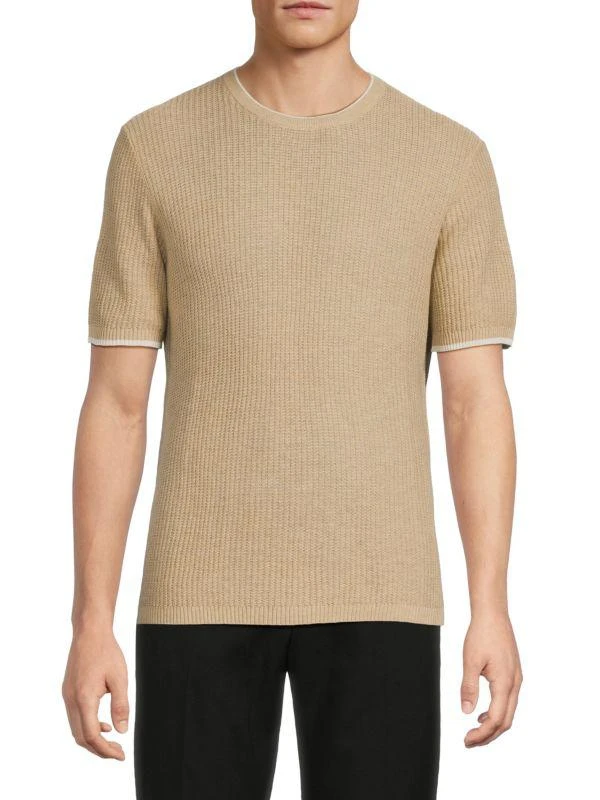 Bruno Magli Waffle Knit Crewneck T-Shirt 1