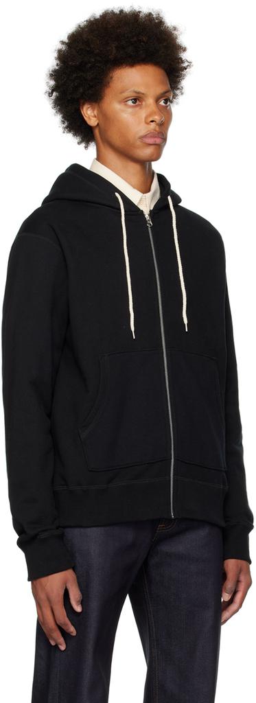 Naked & Famous Denim Black Zip Hoodie