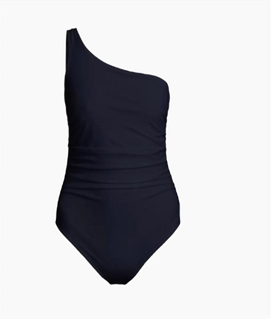 Karla Colletto Basics Ruched One-Shoulder Swimsuit In Black