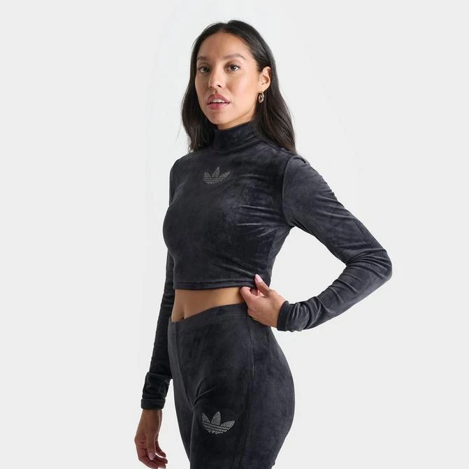 Adidas Women's adidas Originals Bling Long-Sleeve Mock Crop Top 1