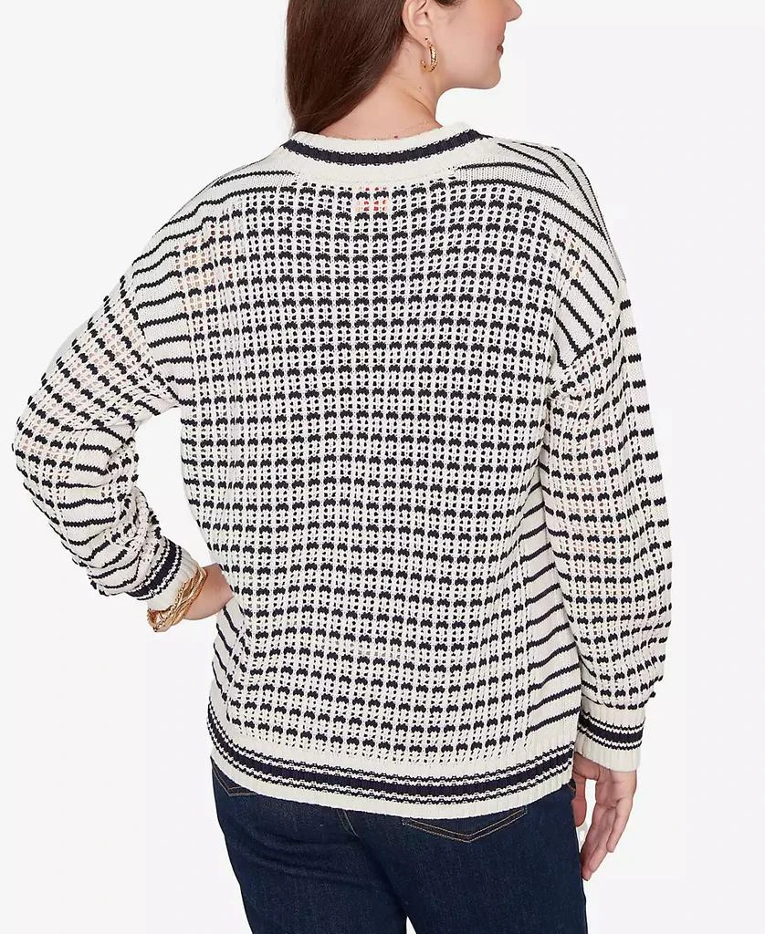 Ruby Rd. Petite Mesh Stitch Zip Sweater Jacket 5